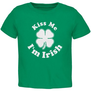 T-Shirt pour Tout-Petit Vert Kelly Irlandais « Embrasse-Moi » pour la Saint-Patrick