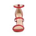 thumbnail image 2 of BLISSFUL STEP Women's Shoes Faux Suede Stiletto High Heel Open Toe Adjustable Ankle Strap Sandals  Red 8, 2 of 8