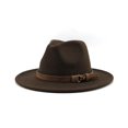 thumbnail image 1 of QualitChoice Woman Fedoras Hat Cap Female Comfortable Breathable Solid Color Winter Caps Coffee 56-58cm, 1 of 6