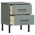 thumbnail image 3 of vidaXL Table de Chevet avec Pieds en Métal Gris Bois Massif Pin OSLO, 3 of 5