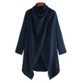 thumbnail image 1 of Faithtur Men's Cloak Trench Coat, Solid Color Long Sleeve High Neck Punk Shawl Draped Cardigans for Autumn Winter, 1 of 3