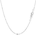 thumbnail image 1 of 14k White Gold Diamond Cut Bead Chain Necklace, 1.0mm, 18", 1 of 1