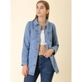 thumbnail image 3 of INSPIRE CHIC Vestes en Denim Amples pour Femmes à Boutons, Style Boyfriend, Taille Paper Bag, 3 of 6
