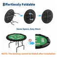 thumbnail image 4 of GloryStar 47.24-Inch Round Poker Table, Folding Design with Smooth Felt Surface, Cup Holders and Padded Rail for Parties, 4 of 7