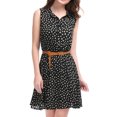 thumbnail image 1 of INSPIRE CHIC Junior's Printed Half Placket Above Knee Sleeveless Dress, 1 of 6