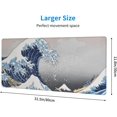 thumbnail image 3 of Extended Large Mouse Pad, Wave Painting Big Gaming Mouse Mat Non-Slip Water-Resistant Rubber Base Computer Keyboard Mouse Mat 31.5X11.8 inch Large Kanagawa Full Desk Mousepad 3D Pattern Keyboard Mat, 3 of 5