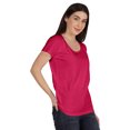 thumbnail image 2 of Inkmeso T-Shirt Basique à Encolure Dégagée Décontracté à Manches Courtes en Coton Uni T-Shirt Haut pour Femmes, 2 of 8