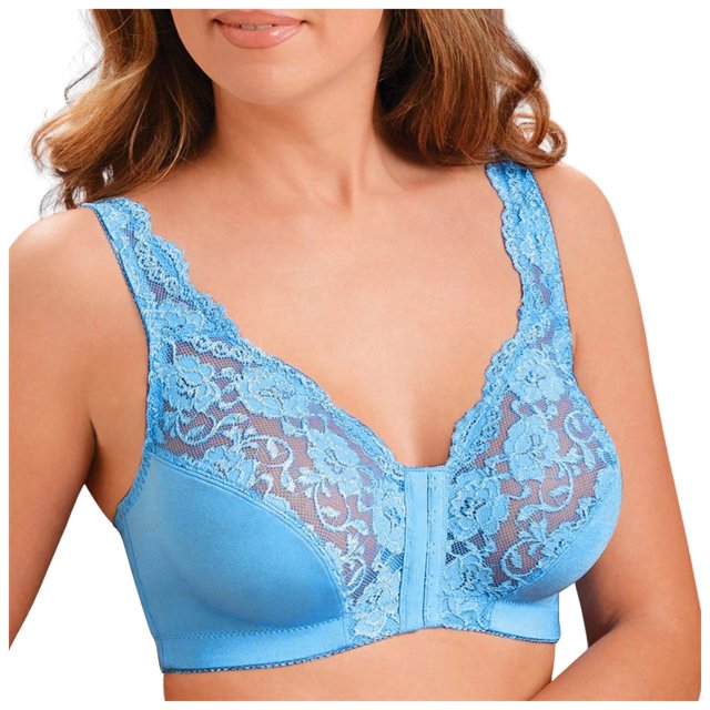 Kcodviy Front Buckle Sports Bra Womens Bras Comfortable Support Plus Size Underwire Border Seamless Sports Bra Front Vest Lace Bra