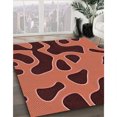 thumbnail image 3 of Ahgly Tapis d'Intérieur Lavable en Machine Carré Transitionnel Orange Vif, 8 Pieds Carré, 3 of 7