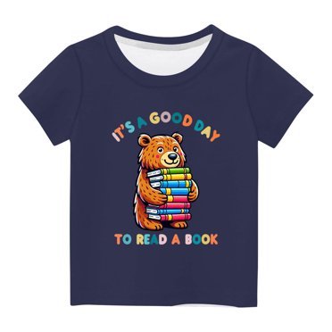 TopLLC Short Sleeve Round-Neck Blouses & Shirts Shirts For Kids Short Sleeve Graphic T-Shirt Round Neck Crop Top For 3-14 Years Girls And Boy T-Shirt Tee Girl Blouse