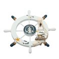thumbnail image 4 of Nautical Beach Wooden Boat Ship Steering Wheel Fishing Net Shell Home Wall Decor (Seabird), 4 of 5