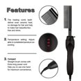 thumbnail image 2 of JHIJHOO Hot Comb,Electric Heating Comb,Ceramic Comb Security Portable Curling Iron Heated Brush,Multifunctional Copper Hair Straightener Brush Straightening Comb (Black), 2 of 6