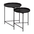 thumbnail image 1 of Kate and Laurel Ulani Ensemble de 2 Tables d'Appoint Rondes en Métal Emboîtables, Noir, 1 of 2