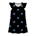 thumbnail image 1 of MIASHUI Chemises de Nuit pour Filles Robe de Princesse pour Enfants Manches Volantées Nuisette Pyjama, Noir, 6-7 Ans, 1 of 2