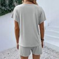 thumbnail image 3 of Birdeem Womens Summer Short Sleeve V-Neck Tops Shorts Comfortable Homewear Two-Piece Set, 3 of 8
