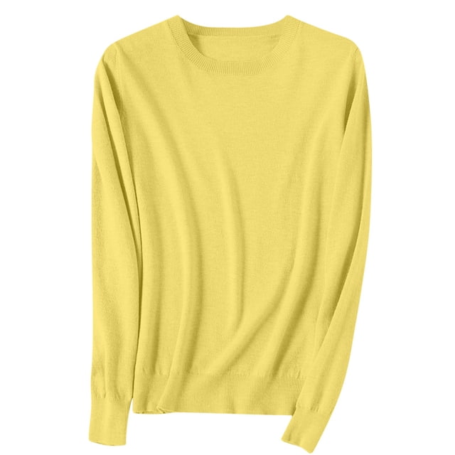 Timegard Womens Sweaters Crewneck Comfy Knit Pullover Fall Winter Casual Solid Color Long Sleeve Tops