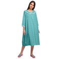 thumbnail image 2 of Moomaya Robe de Nuit Longue Jusqu'au Genou à Patte de Boutonnage pour Femmes, Imprimée, 2 of 6
