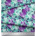 thumbnail image 2 of Soimoi Purple Heavy Satin Fabric Brush Stroke Abstract Print Sewing Fabric Yard 54 Inch Wide, 2 of 3