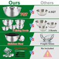 thumbnail image 3 of WEPSEN Mixing Bowls Set, 25PCS Stainless Steel Mixing Bowl with Lid Set, Large Nesting Bowls 7, 4.5, 3,2, 1.5QT, Measuring Cups and Spoons Baking Utensils Metal Bowl for Kitchen Prep, 3 of 9