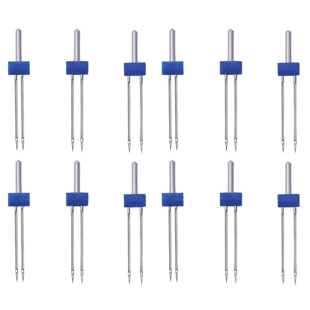 SHISUYAN 12pcs Sewing Machine Needles Electric Twin Needles Double Machine Needles Kit Sewing Machine Double Needles Sewing Accessories