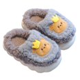 thumbnail image 2 of RXIRUCGD Chaussons d'Hiver pour Enfants en Peluche Antidérapants Gardent au Chaud Pantoufles en Coton pour la Maison (Gris, Taille:36), 2 of 3
