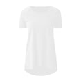 thumbnail image 4 of Womens Summer Solid Round Neck Loose Short Sleeve Tops T-shirt Blouse, 4 of 5