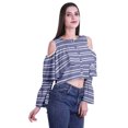 thumbnail image 3 of Moomaya Plus Size Cold Shoulder Top Printed Ladies Tops Blouses Women Party Tops, 3 of 4