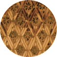 thumbnail image 1 of Ahgly Company Tapis Rond Lavable en Machine Intérieur Transitionnel Brun Selle, 6 Pieds Rond, 1 of 7