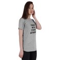 thumbnail image 1 of Inkmeso Haut Citation pour Femmes « Je Ne Suis Plus avec le Stupide » T-Shirt à Imprimé Graphique, 1 of 7
