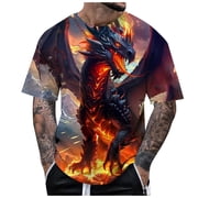 LUOGENLI Male T-shirts for Mens Men's T Shirt Summer Short Sleeve T Shirt Top Animal Themed Shirt Graphic Shirt T-shirts for Men Graphic Tee Easter 4xlt Mens T-shirts Graphic Tees Valentines Black XXL