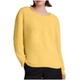thumbnail image 1 of JGGSPWM (S-5XL) Plus Size Women's Pullover Fall Winter Sweaters Solid Color Fleece Long Sleeve Crewneck Oversized Loose Sweater Tops Yellow S, 1 of 3