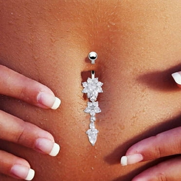 Summer Savings Xihbxyly Crystal Body Dangle Ball Barbell Bar Belly Button Navel On-Trend Low Spend