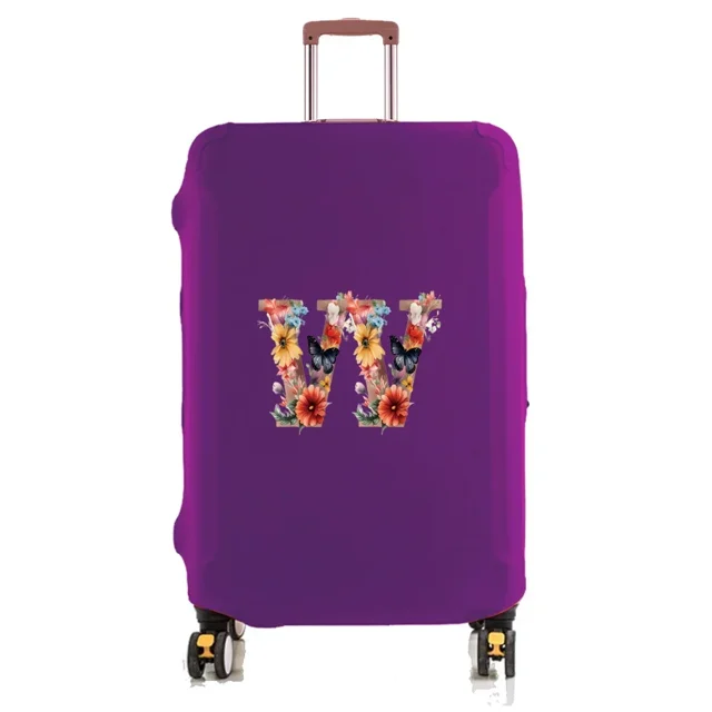 Travel Luggage Cover Baggage Suitcase Protector Washable Reusable Dustproof Scratch-proof Suitcase Cover Butterfly Print Pattern 8butterfly letter W M