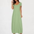 thumbnail image 2 of fatyb Robes Maxi pour Femmes Col Rond Manches Courtes Robes Décontractées Robes T-Shirt Amples pour Femmes P-5TG, 2 of 6