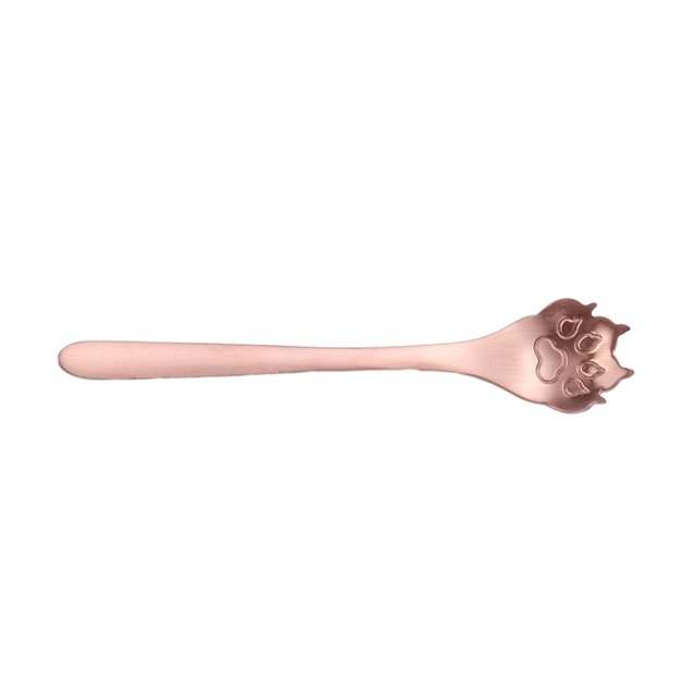 Redempat Cute Tea Spoon Exquisite Stainless Steel Spoon For Tea Drinking Teaware dog paw rose gold 1 1Set