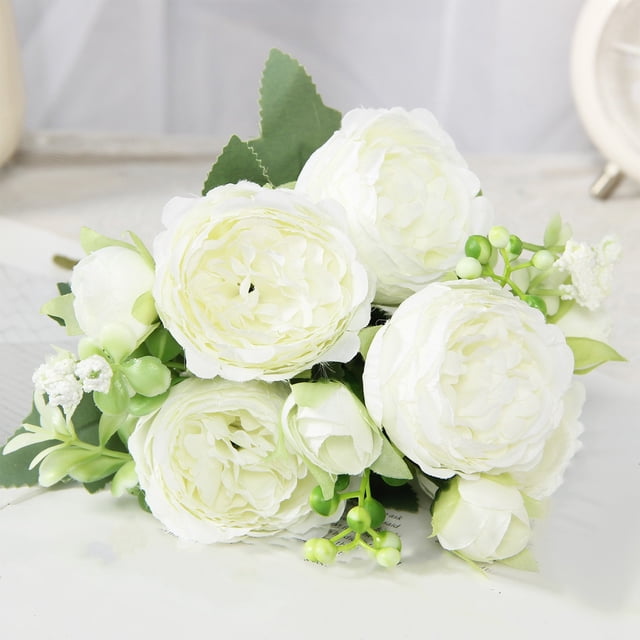 LSLJS Beautiful Artificial Silk Fake Flowers Wedding Valentines Bouquet Bridal Decor, Valentine's Day Decorations