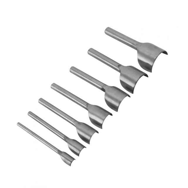 HURRISE 7pcs /set DIY Leather Carft Half -Round Punch Belt End Cutter For Home Leather Sewing(10-40mm),Leather Craft, Semicircle Punch