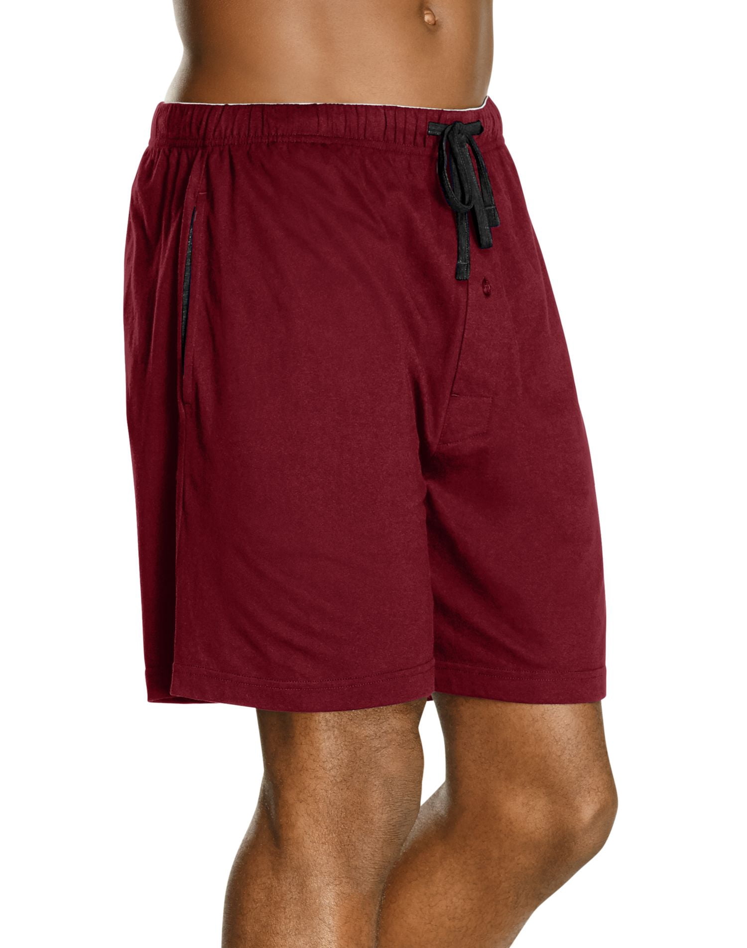 Hanes Mens Jersey Lounge Drawstring Shorts with Logo Waistband 2-Pack, 5XL