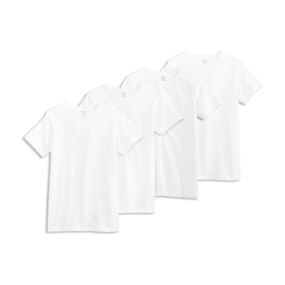 Jockey T-Shirt à Col Ras du Cou pour Garçons en Coton 100 % - Lot de 4
