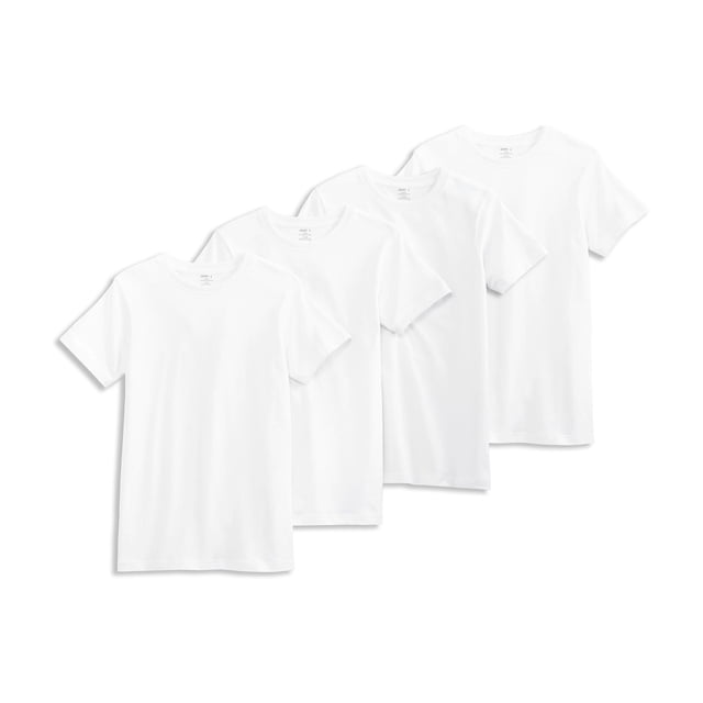 Jockey T-Shirt à Col Ras du Cou pour Garçons en Coton 100 % - Lot de 4
