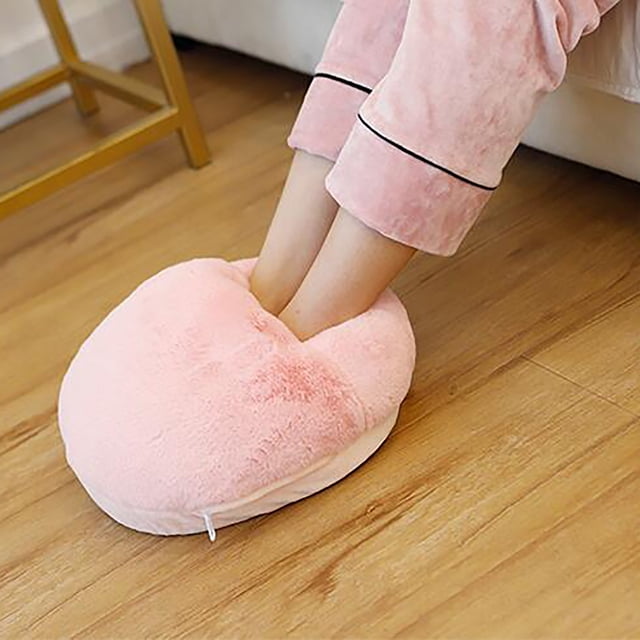 ZZkhGO Electric Heated Foot Warmer Slippers, Portable Heating Pad for Feet, Temperature Control Warm Socks for Home