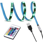 LED TV Backlight,USB LED Strip Light,RGB Multi-Colour LED Light Strip Kit Waterproof IP65, 30 LED with Wireless Remote Controller for TV/PC/Laptop Bias Lighting (3Ft)