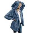 thumbnail image 2 of Fiogavroetic Women's Oversized Open Front Hooded Draped Pockets Cardigan Coat, 2 of 5