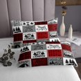 thumbnail image 3 of YST Camper King Quilt Sets Rv Camping Bedspread Set Rustic Buffalo Plaid Coverlet Set Camper Accessories For Travel Trailers Bunk Country Camping Bedding Set Red Black Grey, 3 of 5