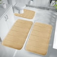 thumbnail image 1 of Dvkptbk Memory Foam Bath Mat Set Bathroom Rugs for 3 Pcs Toilet Mats Soft Comfortable Water Absorption Nonslip Thickmachine Washableeasier to Dry Dark Carpets Suits Bath Rugs Bathroom Decor, 1 of 8