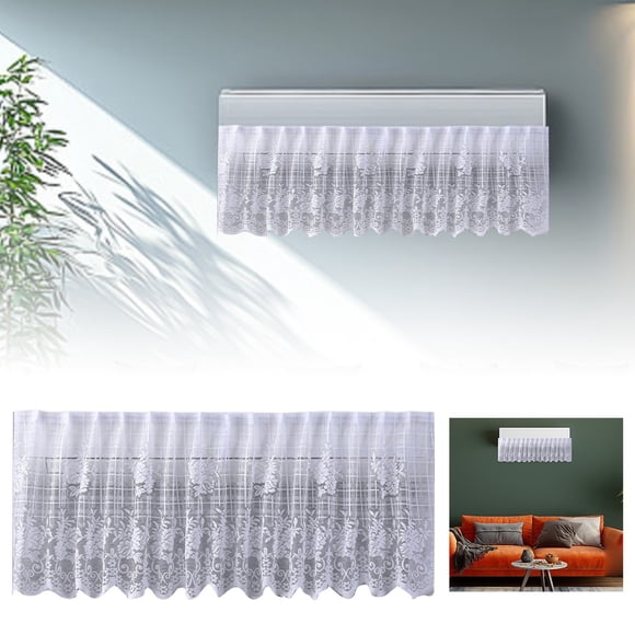 Elegant Hollow Print Indoor Curtain Air Conditioner Windshield For Living Room Bedroom Decorative Functional Smart Home Accessory