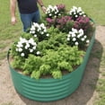 thumbnail image 1 of Jardin Surélevé en Acier Galvanisé Résistant aux Intempéries – Bac de Plantation Extérieur Robuste – Résistant à la Rouille, Installation Gratuite avec Outils, pour Légumes, Fleurs et Fines Herbes – Conception Ovale Robuste – Vert, 240x120x45 cm, 1 of 8