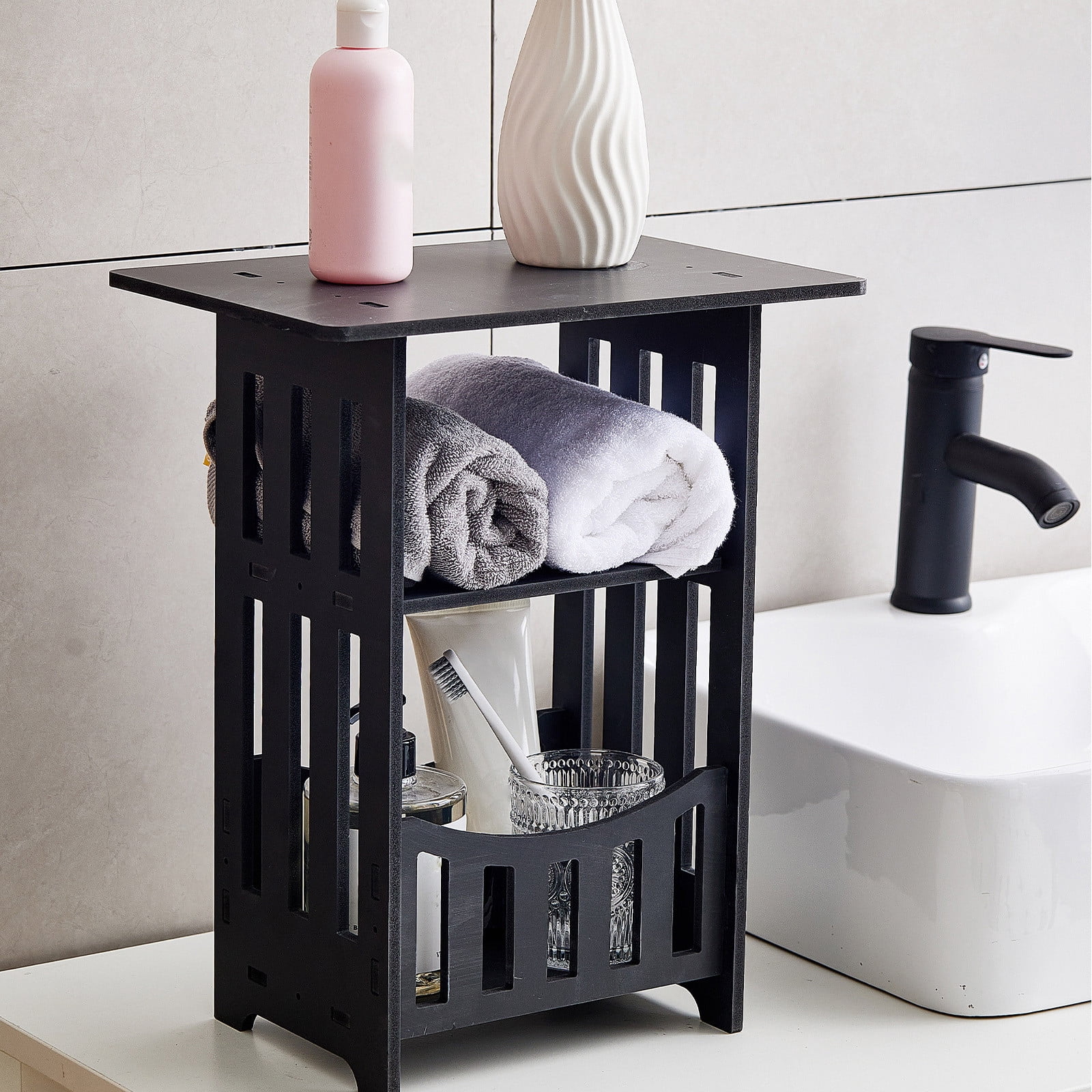 Birdeem Space Saving Bedside Table, Small Nightstand for Small Spaces, Compact Side Table for Bedroom and Living Room, Lightweight Rectangular End Table for Apartment