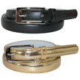 thumbnail image 1 of CTM® Ceinture Mince en Cuir pour Robe, Lot de 2, 3/4 Po, Noir + Couleur (Femmes), 1 of 6