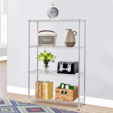 FDW Shelf Unit, Garage Shelving Unit 36"x14"x54" 4 Tier 1000LBS Weight Limit Adjustable Steel Wire Metal Shelving Rack, Chrome